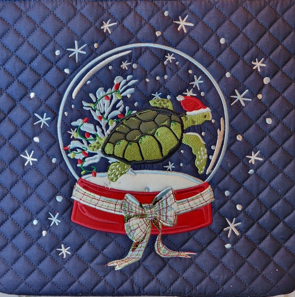 Vera Bradley Cotton Santa Turtle Tote Bag - Picture 6 of 10